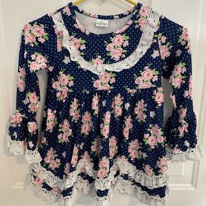 Baby Girls Pink Flower Boutique Dress Size XL 18-24 months